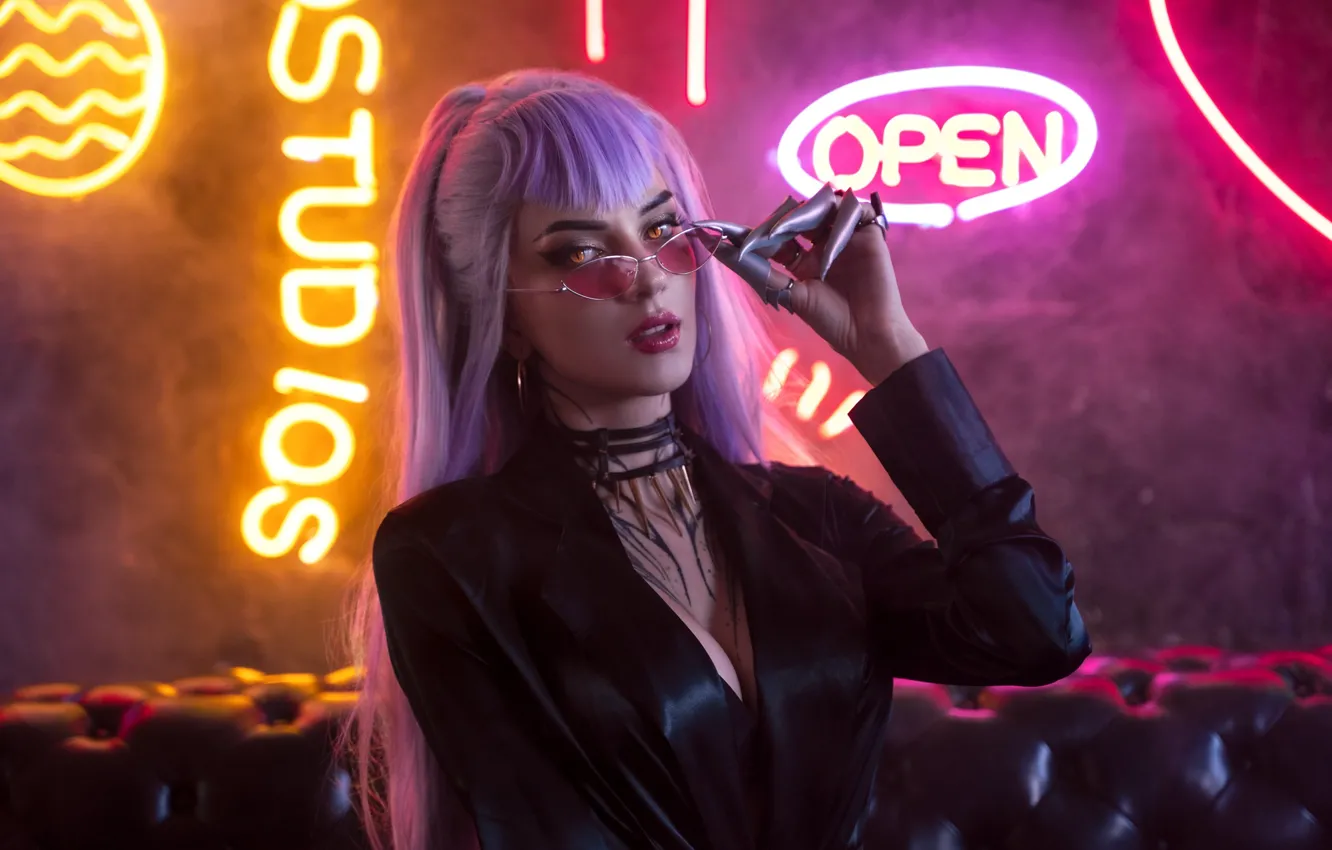 Фото обои Neon, cosplay, League of Legends, Xenon, Evelynn, Косплей, Villain, cosplay girl
