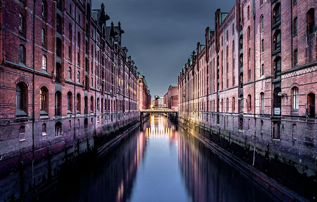 Фото обои город, дома, Hamburg