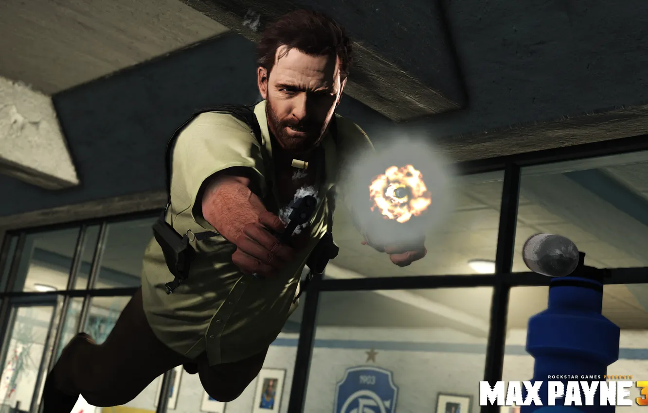Фото обои полет, пистолеты, стрельба, game, Max Payne 3, Bullet Time, Макс Пейн