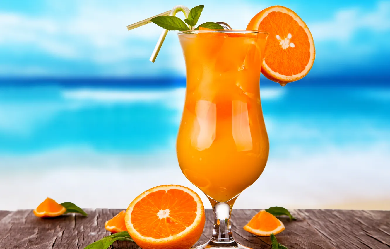 Фото обои summer, fresh, fruit, orange, drink, cocktail, tropical