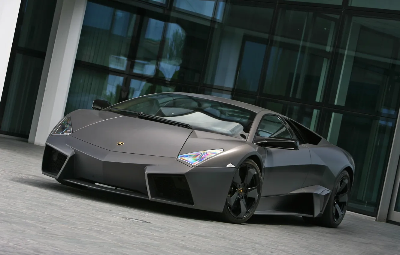 Фото обои reventon, lamborghini, black, matt