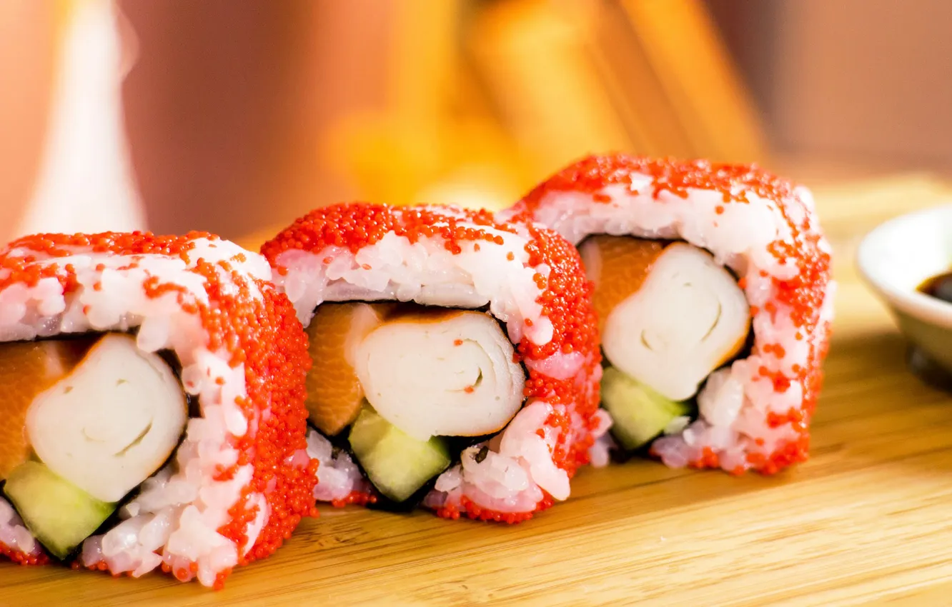 Фото обои рыба, рис, икра, rolls, sushi, суши, fish, роллы