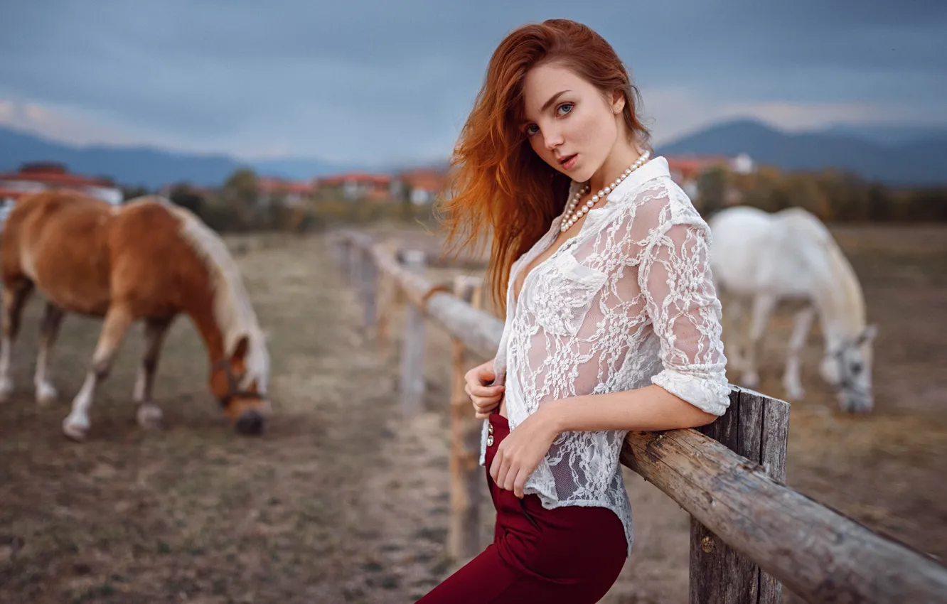 Фото обои взгляд, девушка, лошади, Георгий Чернядьев, Georgy Chernyadyev, Екатерина Шержукова, Ekaterina Sherzhukova