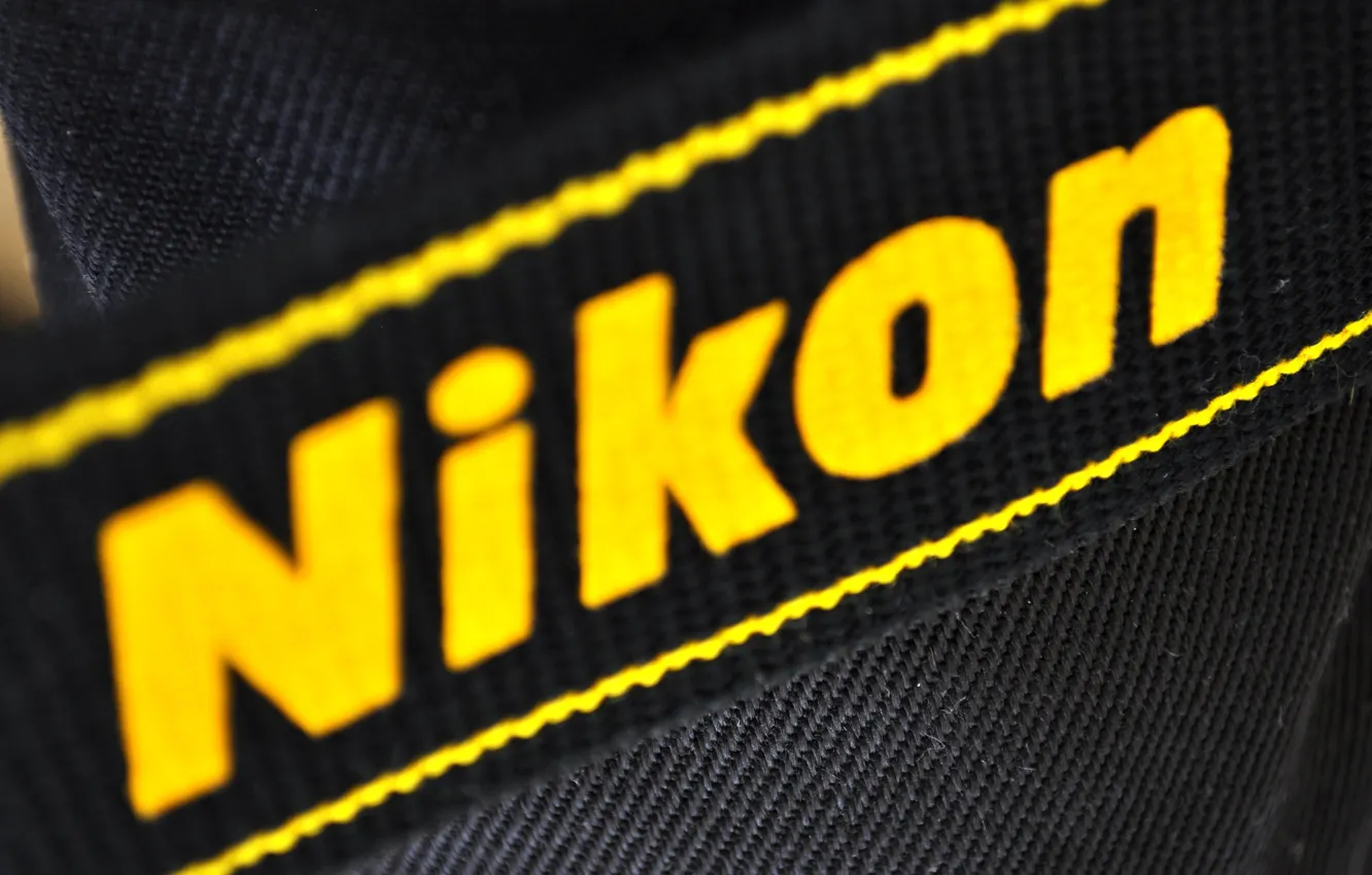 Фото обои Nikon, logo, black, yellow
