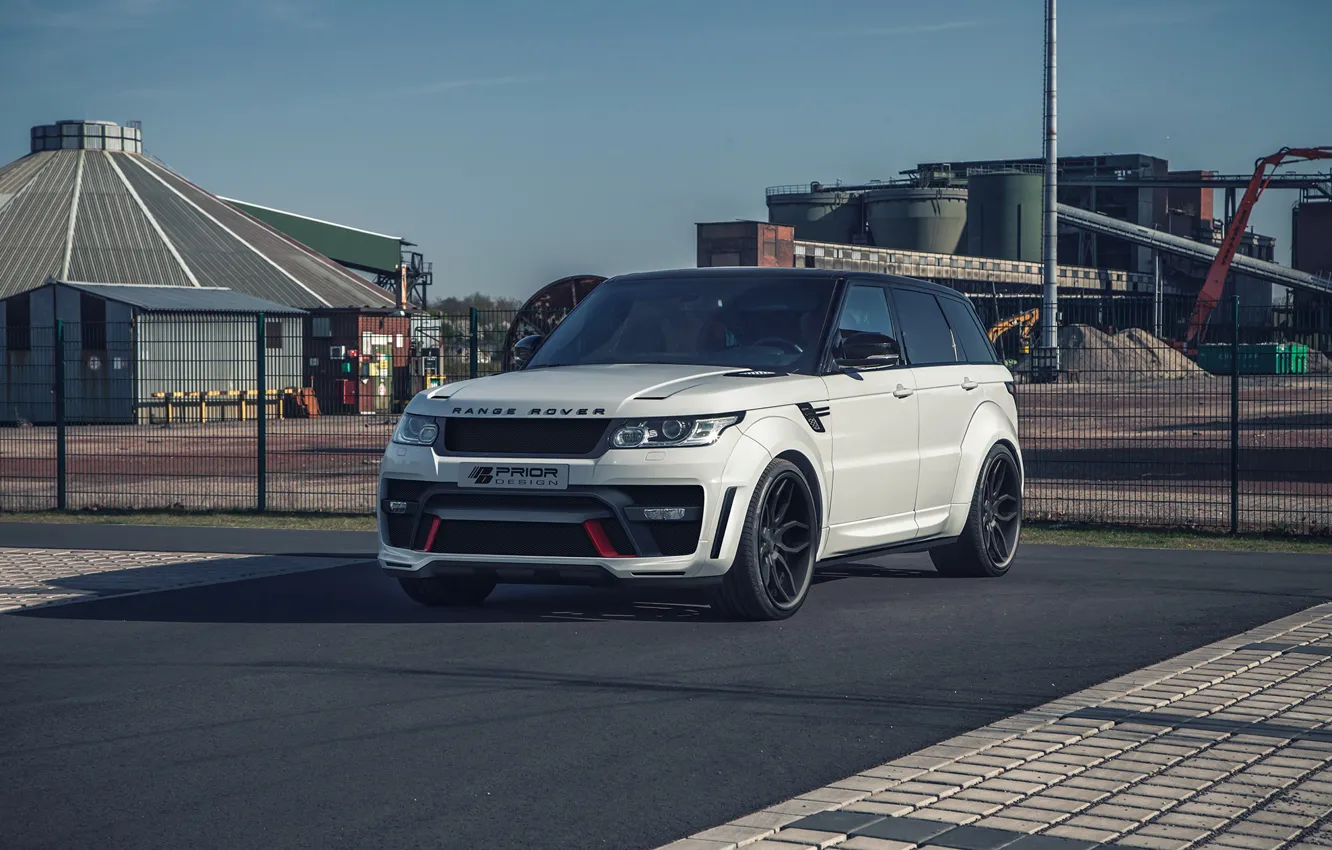 Фото обои белый, внедорожник, Land Rover, Range Rover, Sport, кроссовер, рендж ровер, Prior-Design