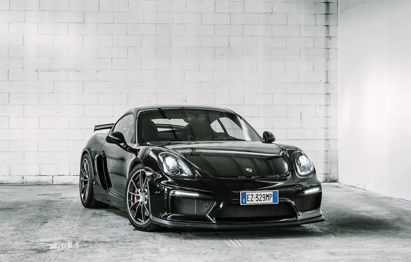 Фото обои Porsche, Cayman, black, GT4