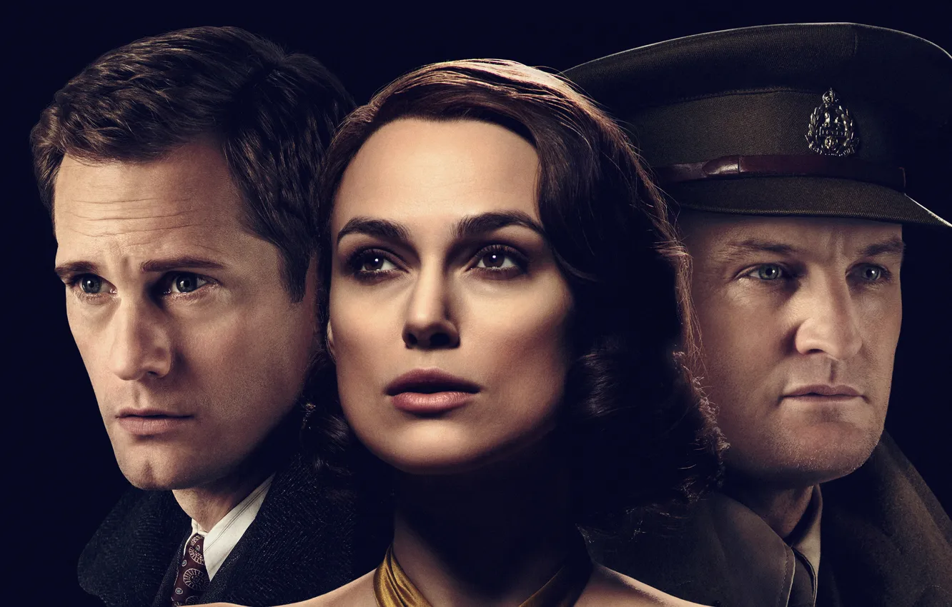Фото обои Кира Найтли, Keira Knightley, постер, трое, драма, военный, Alexander Skarsgård, Alexander Skarsgard