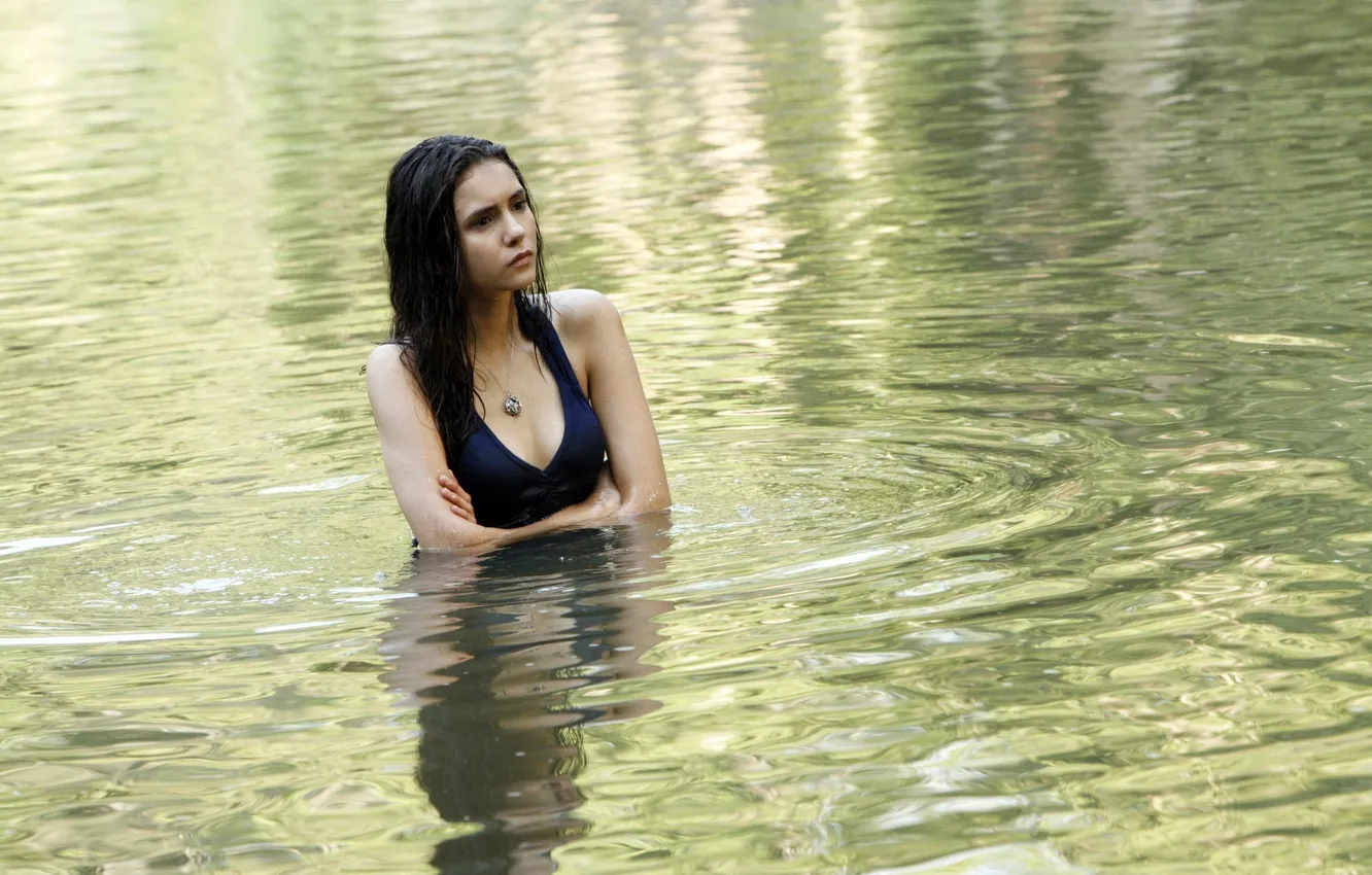 Фото обои купальник, Nina Dobrev, The Vampire Diaries, в воде