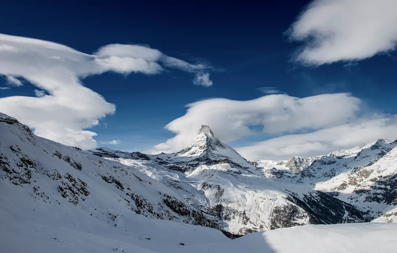 Фото обои зима, снег, горы, Switzerland