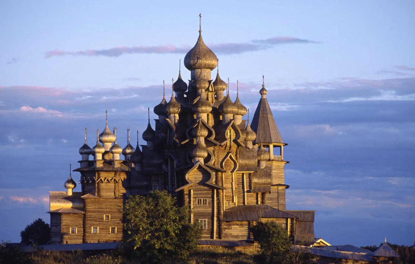 Фото обои Россия, Кижи, Карелия, Церковь Преображения