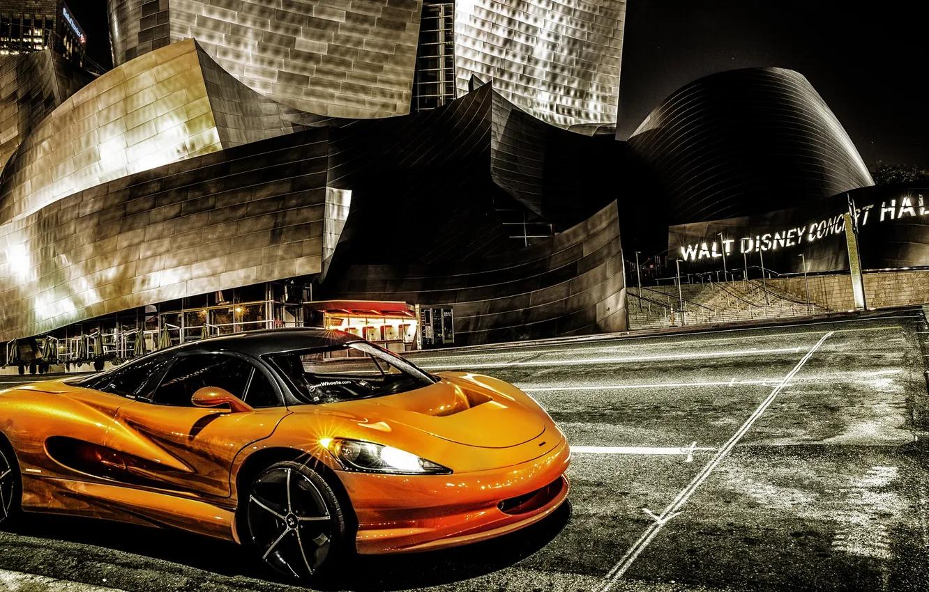 Фото обои Concept, оранжевый, город, концепт, суперкар, Vision, SZR