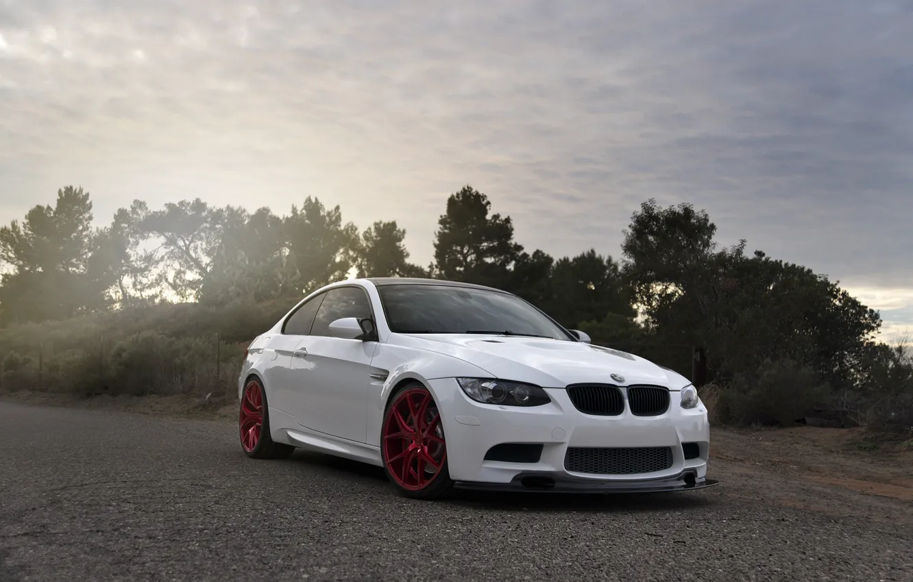 Фото обои BMW, Red, E92, Wheels, M3