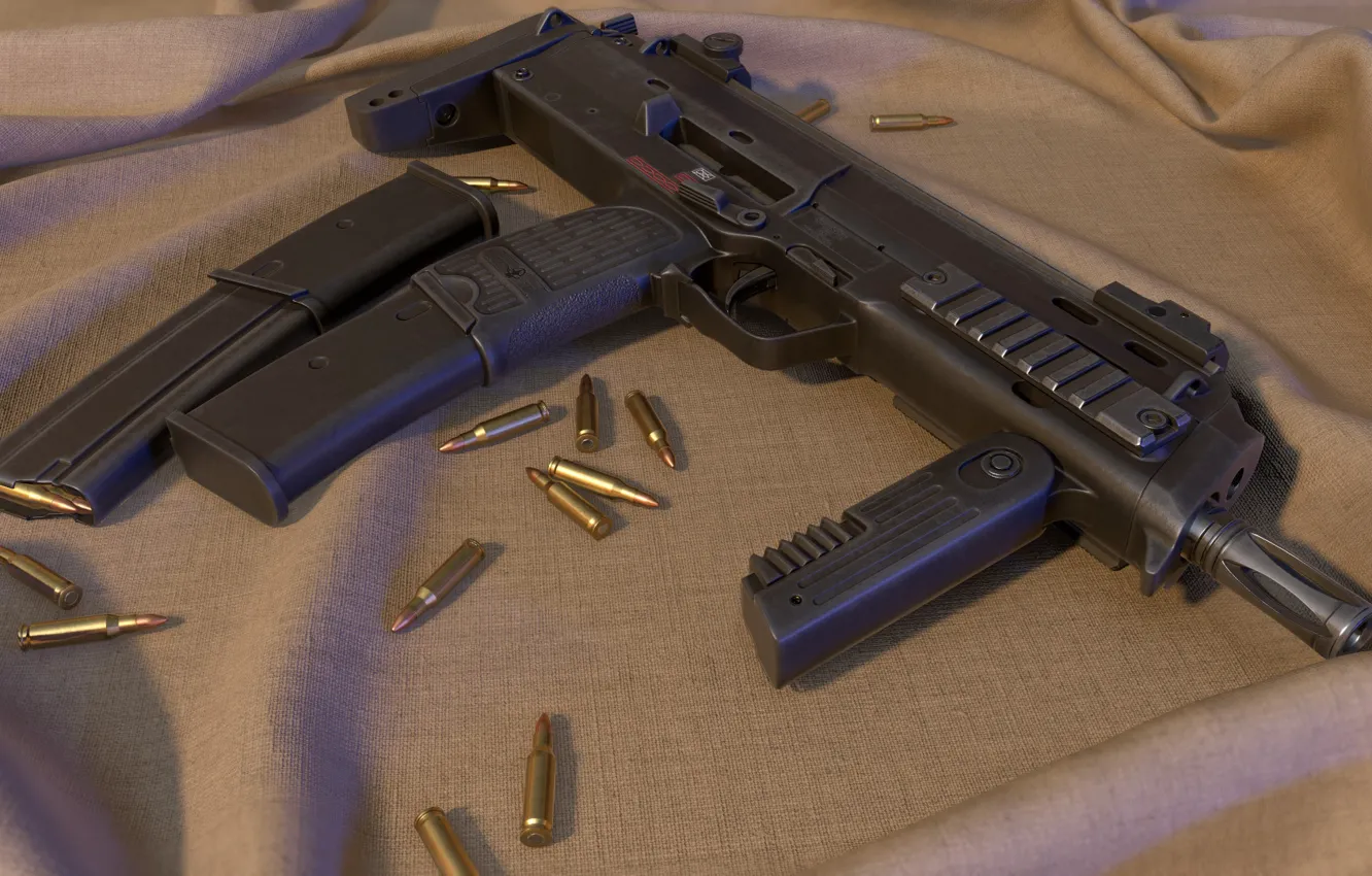 Фото обои рендеринг, оружие, gun, weapon, render, SMG, MP7, sub machine gun