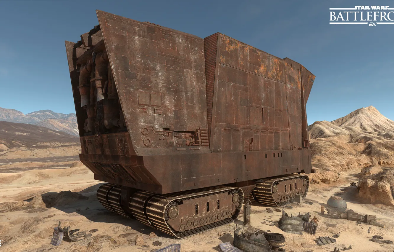 Фото обои машина, горы, транспорт, пустыня, Star Wars Battlefront