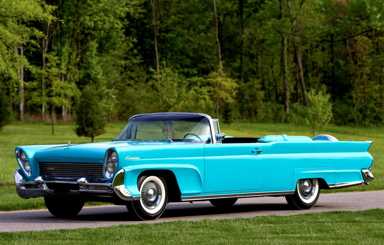 Фото обои Lincoln, Continental, Континенталь, передок, Convertible, 1958, Линкольн, Mark 3