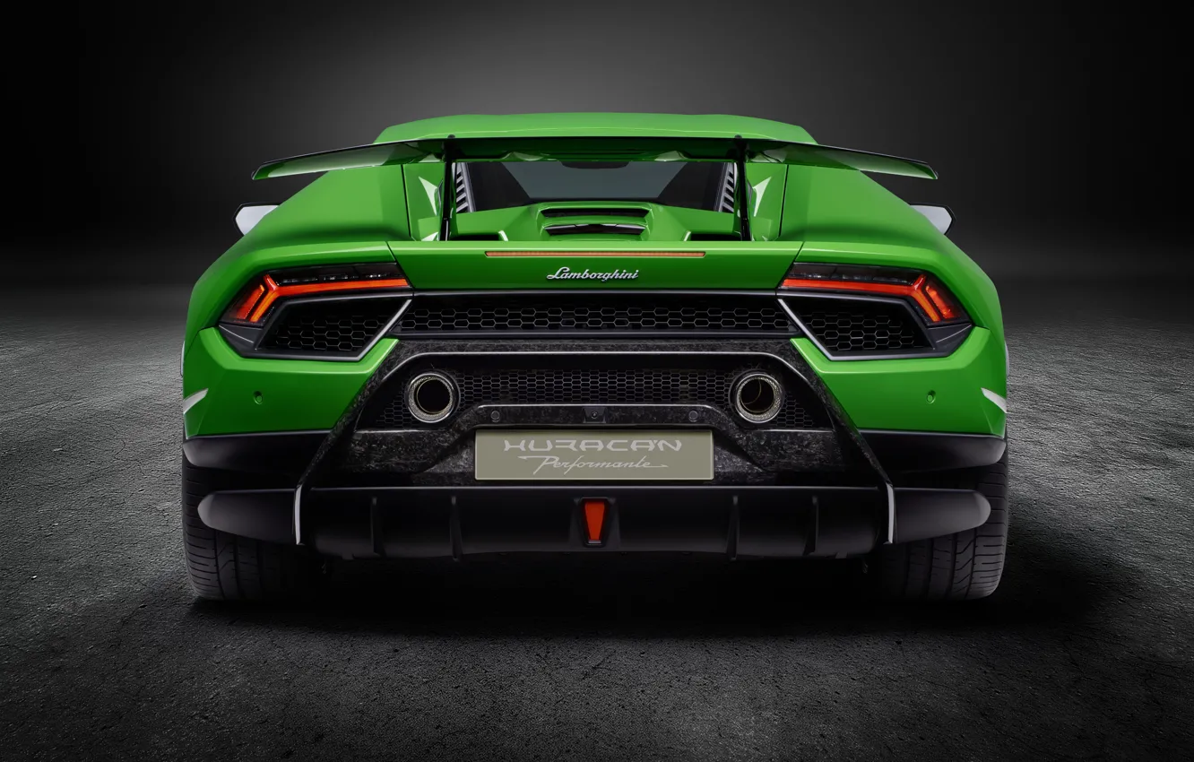 Фото обои Lamborghini, суперкар, вид сзади, Performante, Huracan