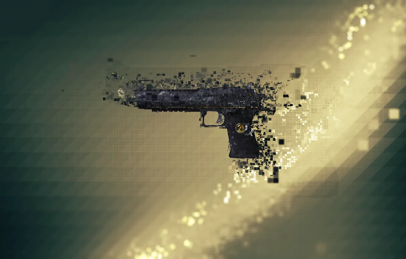 Фото обои abstract, pistol, desert eagle, pixels, global offensive, csgo, cs go