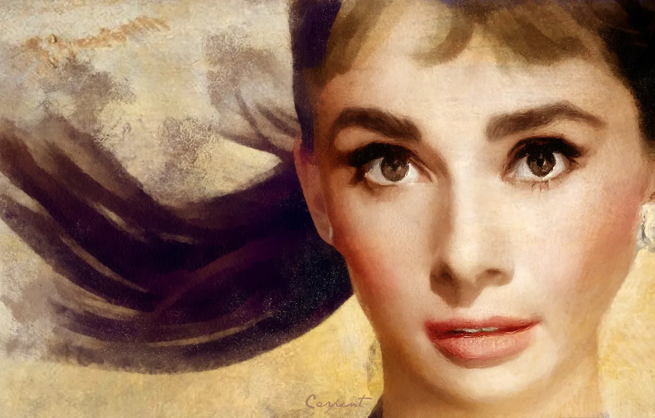 Фото обои глаза, лицо, актриса, Одри Хепберн, Audrey Hepburn