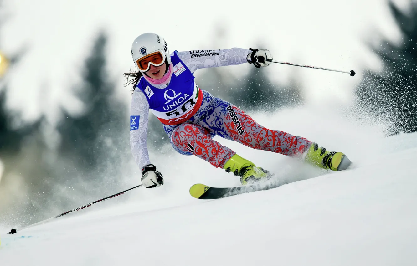 Фото обои Россия, горные лыжи, Сочи 2014, XXII Зимние Олимпийские Игры, Дарья Астапенко