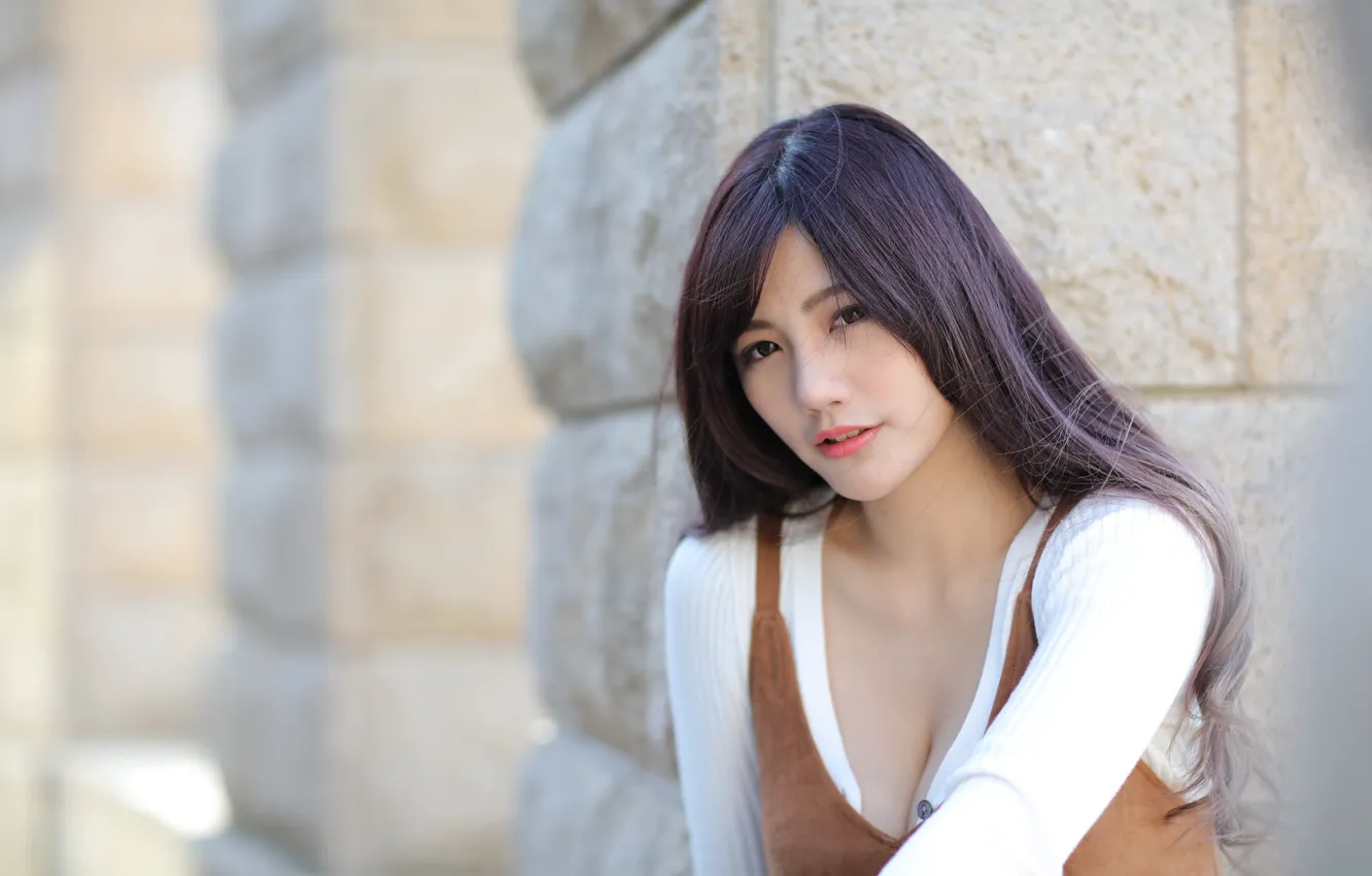 Фото обои лицо, волосы, азиатка, красотка