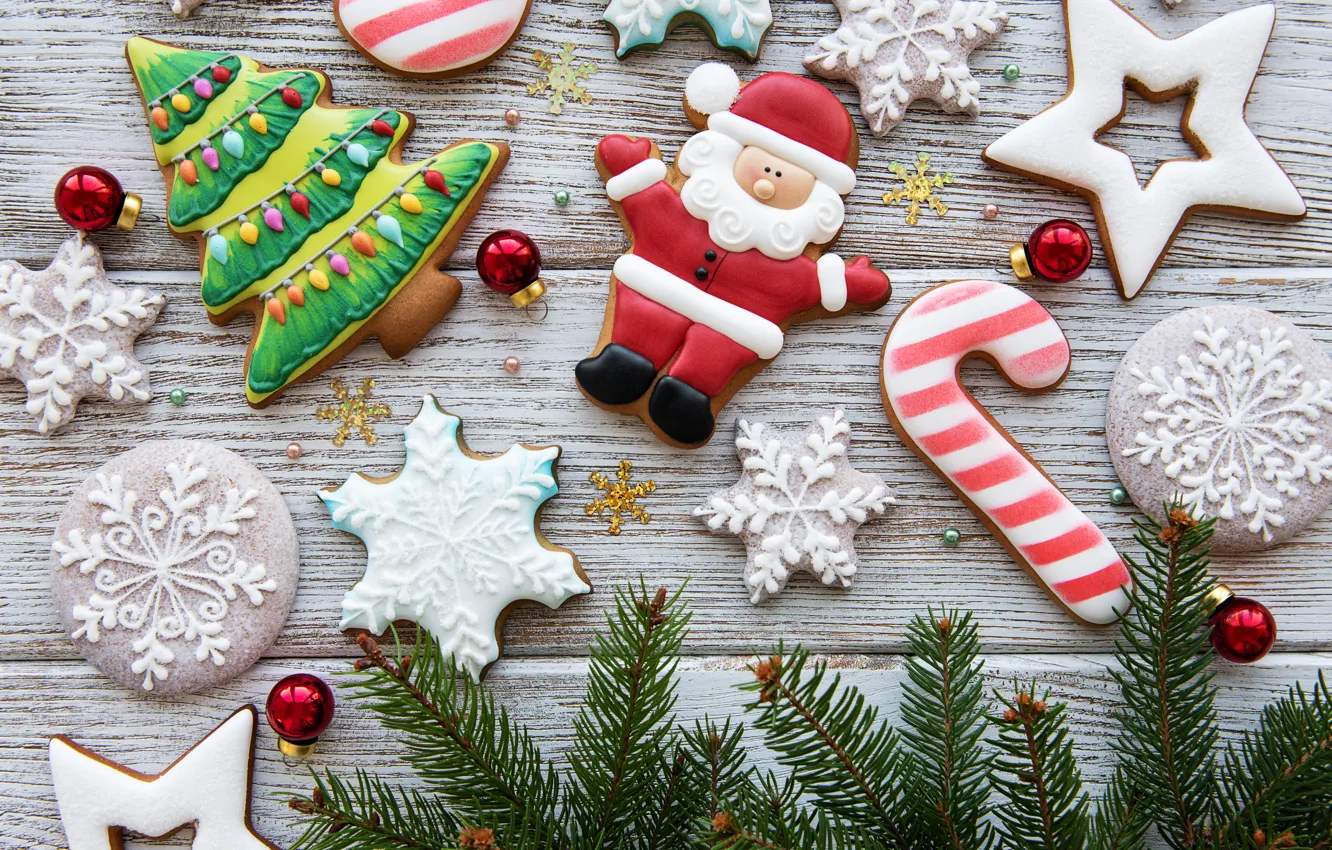 Фото обои украшения, Новый Год, Рождество, christmas, wood, merry, cookies, decoration