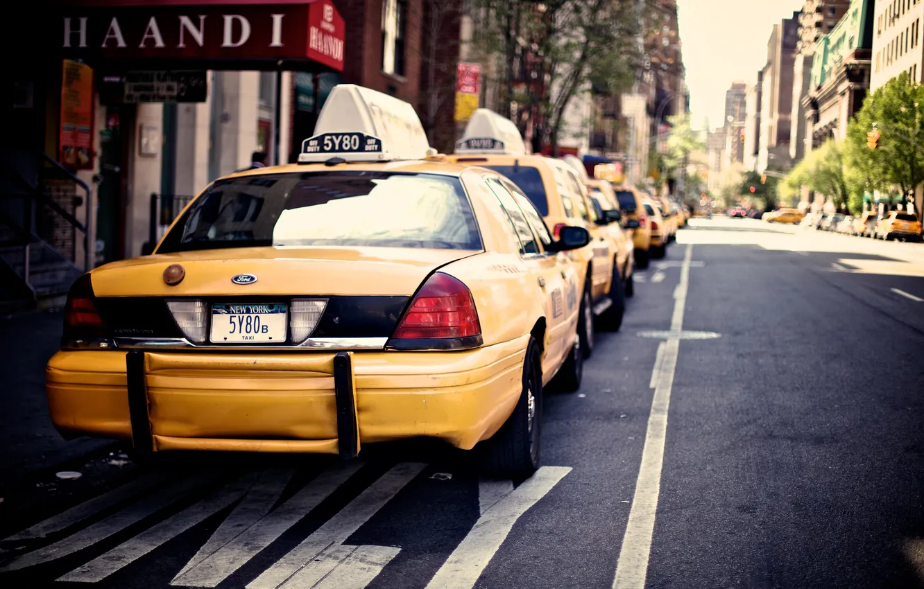 Фото обои город, такси, USA, америка, сша, New York City, нью йорк