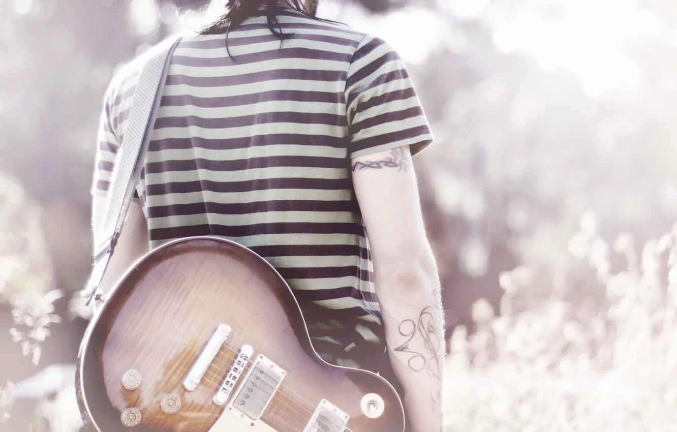 Фото обои музыка, фон, гитара