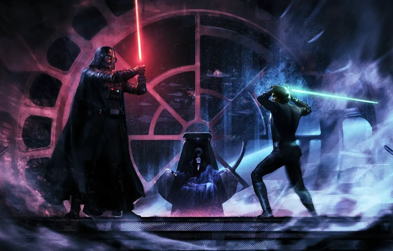 Фото обои Darth Vader, джедай, Дарт Вейдер, световой меч, ситх, lightsaber, jedi, Luke Skywalker
