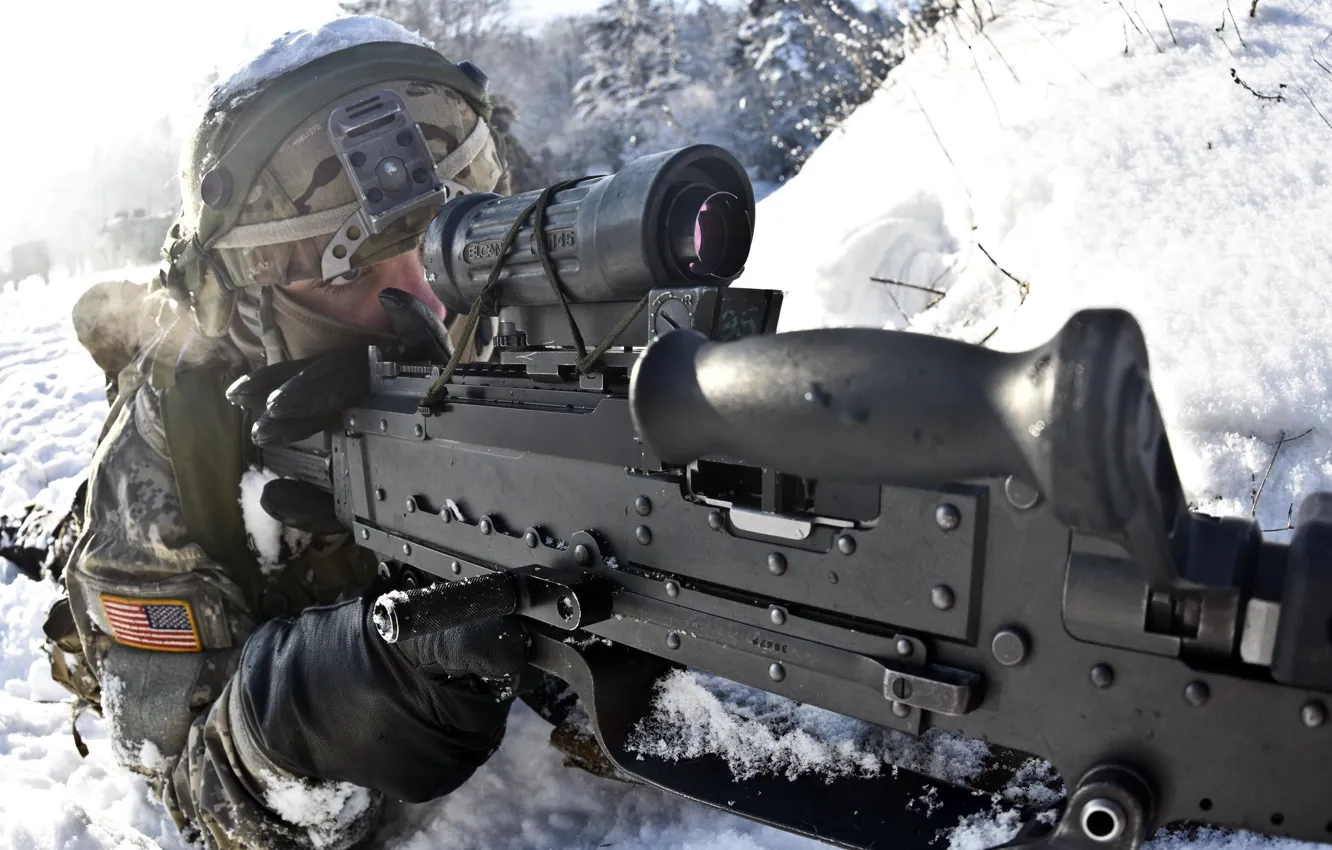 Фото обои оружие, солдат, M240B, machine gun