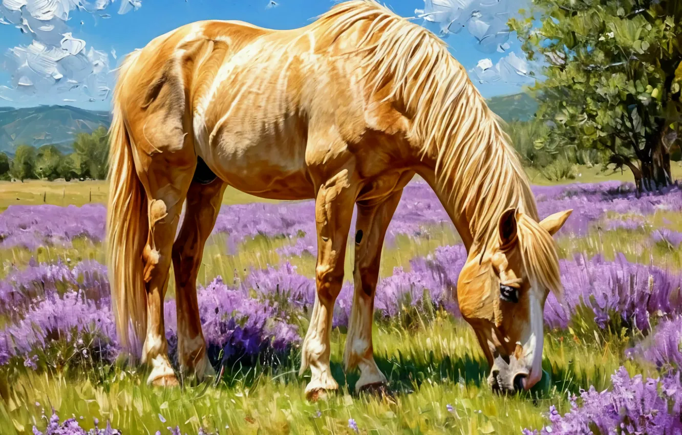 Фото обои Лошадь, Конь, Лошади, Животные, Животное