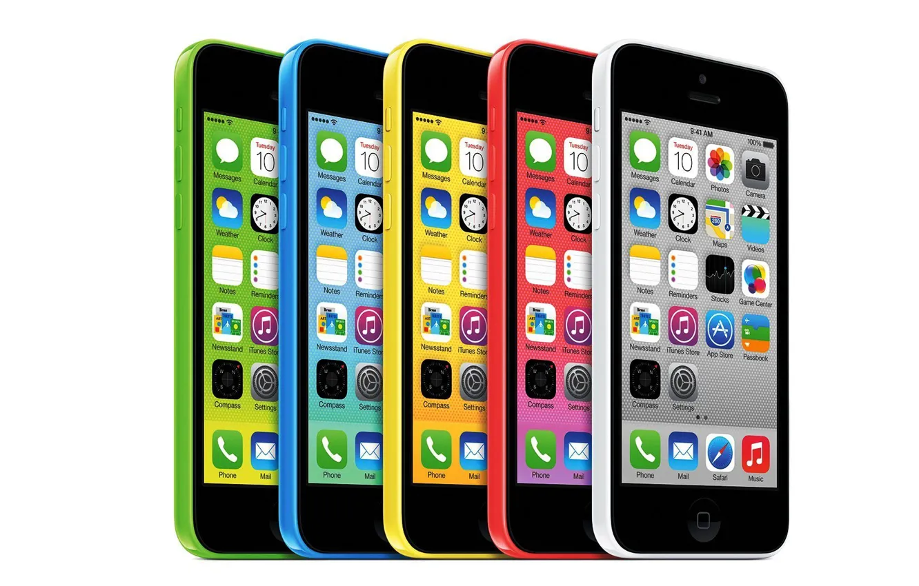 Фото обои Apple, Цвета, Colors, Smartphone, Смартфон, IOS 7, iPhone 5C