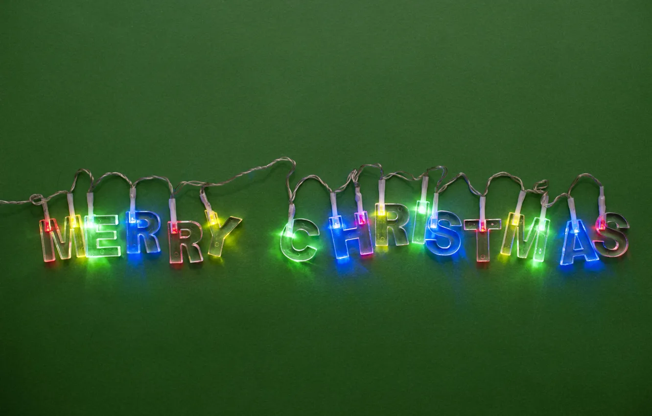 Фото обои lights, Christmas, color, New Year, Merry Christmas, holiday, Christmas lights, simple background