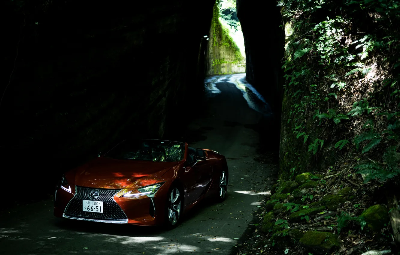 Фото обои Lexus, туннель, кабриолет, 2021, LC 500 Convertible