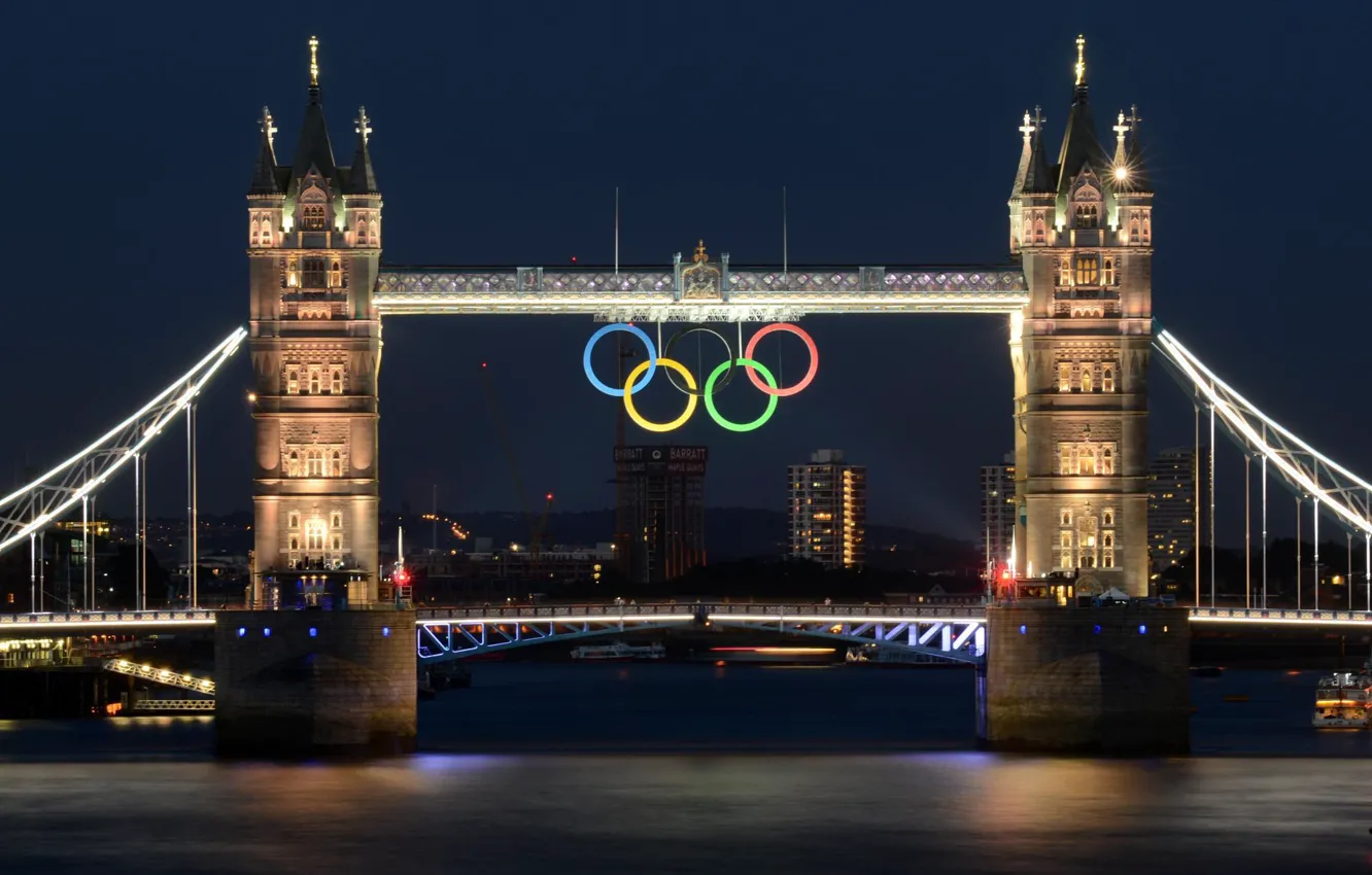 Фото обои мост, река, Лондон, олимпиада, Темза, 2012, Tower Bridge, London