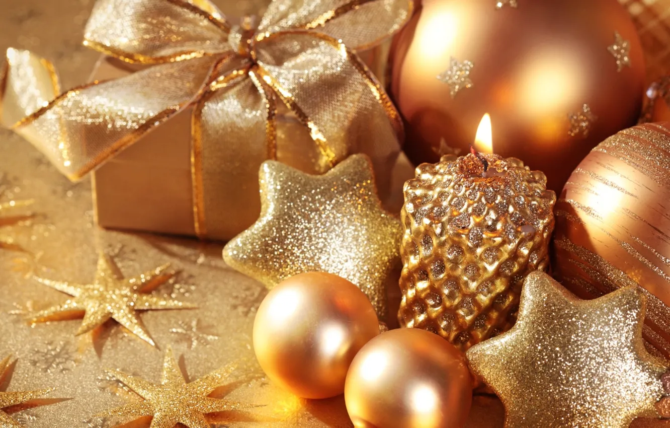 Фото обои подарок, игрушка, новый год