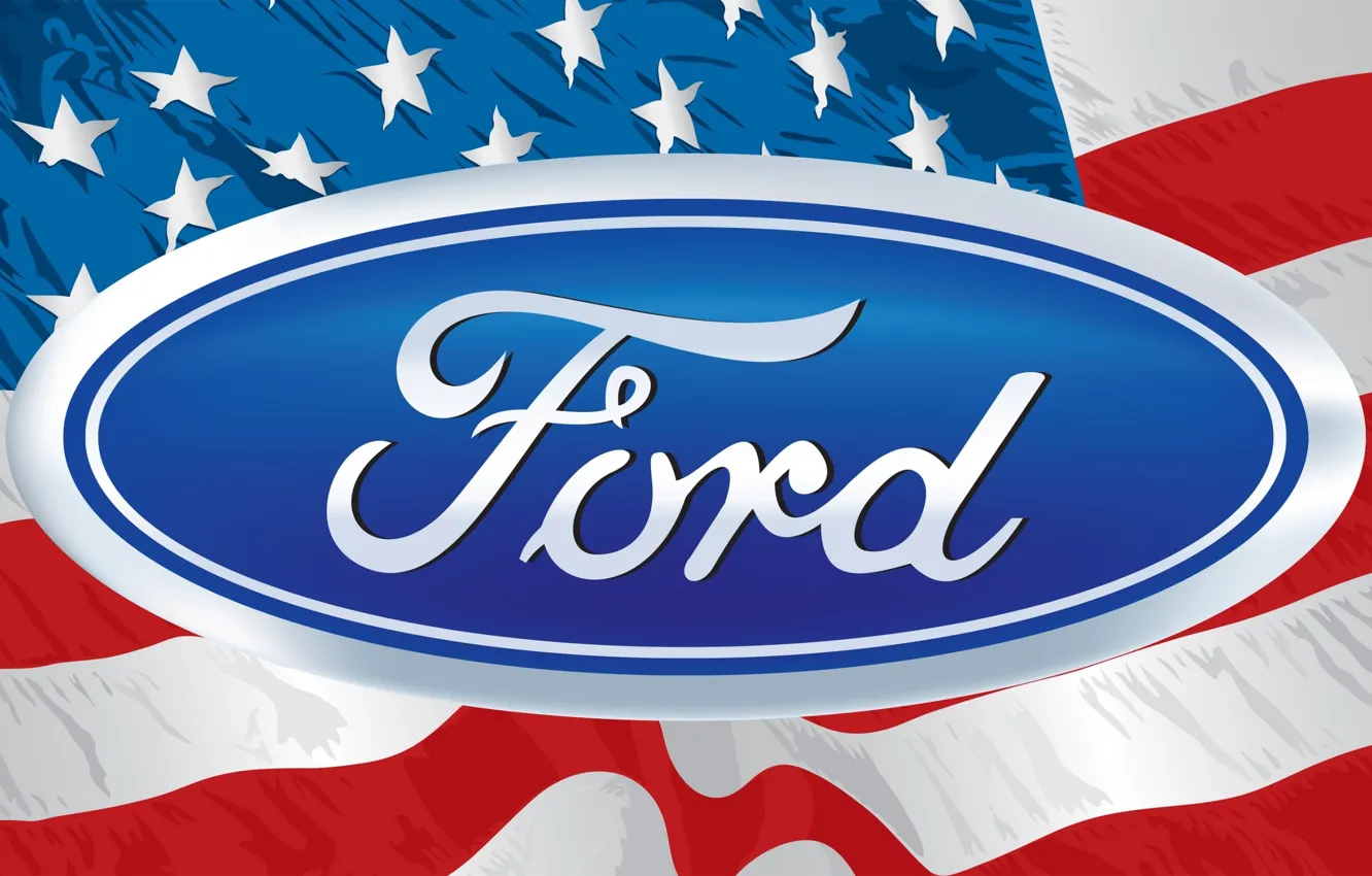 Фото обои флаг, лого, эмблема, logo, америка, ford, форд, stars
