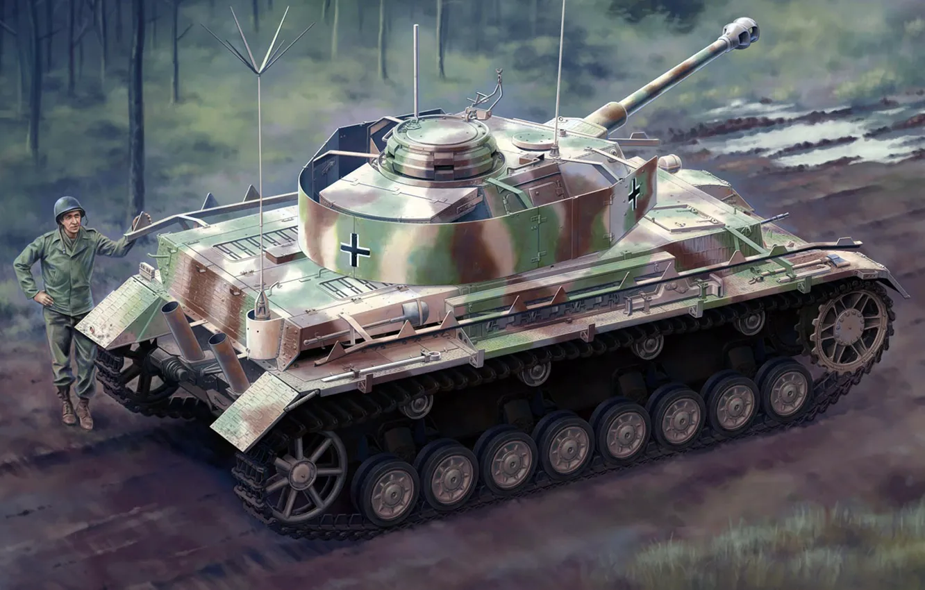 Фото обои PzKpfw IV, Panzerkampfwagen IV, Pz. IV, средний танк бронетанковых войск вермахта
