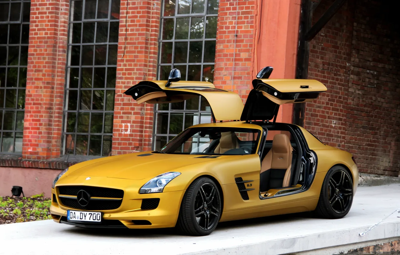 Фото обои gold, sls, amg