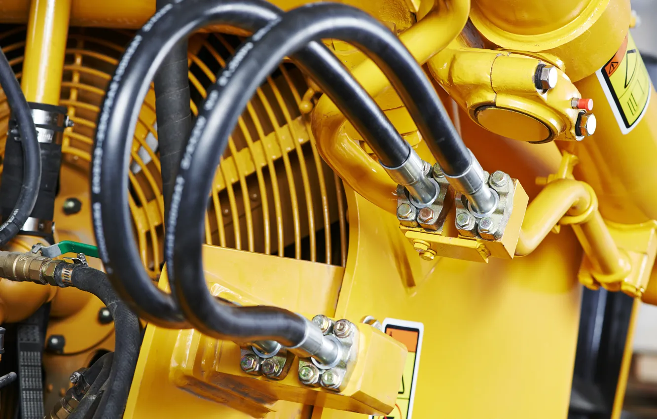 Фото обои yellow, machinery, hydraulic