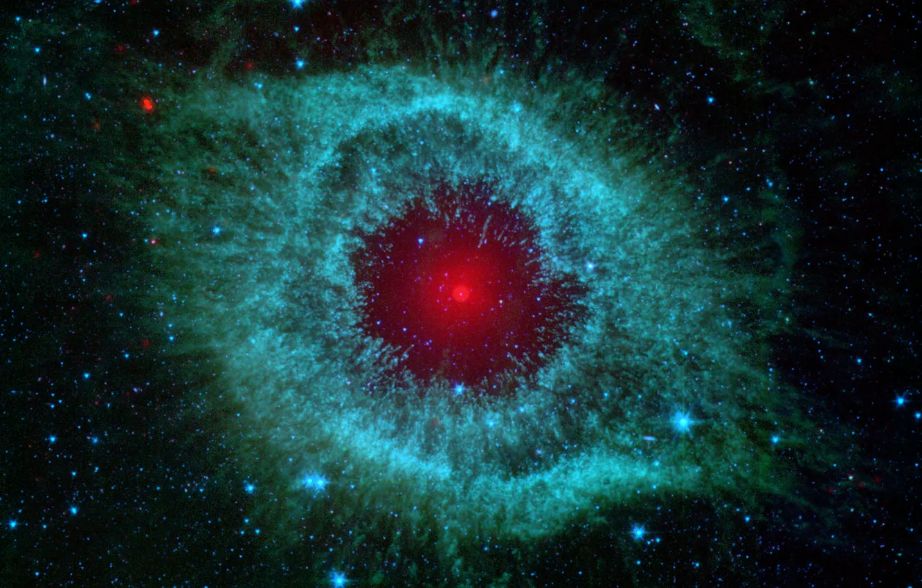 Фото обои туманность, улитка, nebula, spitzer, infrared, helix