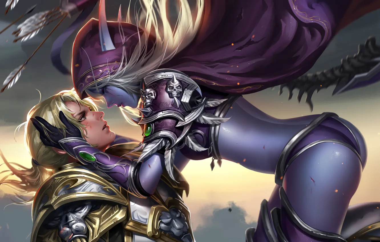 Фото обои World of Warcraft, Sylvanas Windrunner, Anduin Wrynn