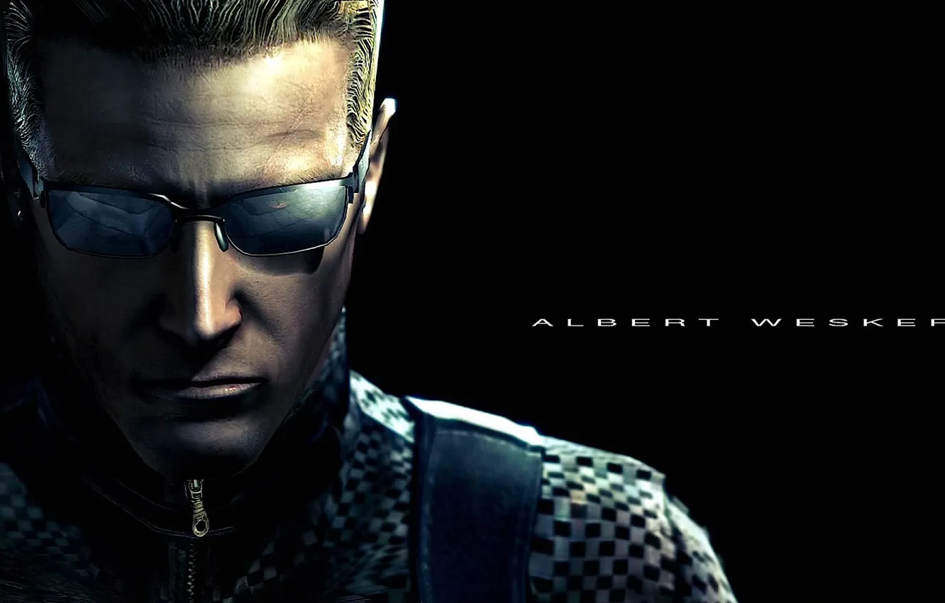 Фото обои лицо, очки, Обитель зла, блондин, Resident Evil 5, Albert Wesker, Альберт Вескер