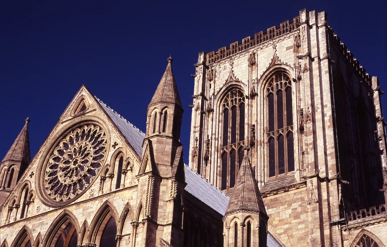 Фото обои Англия, собор, Великобритания, графство, Йорк, Северный Йоркшир, готический