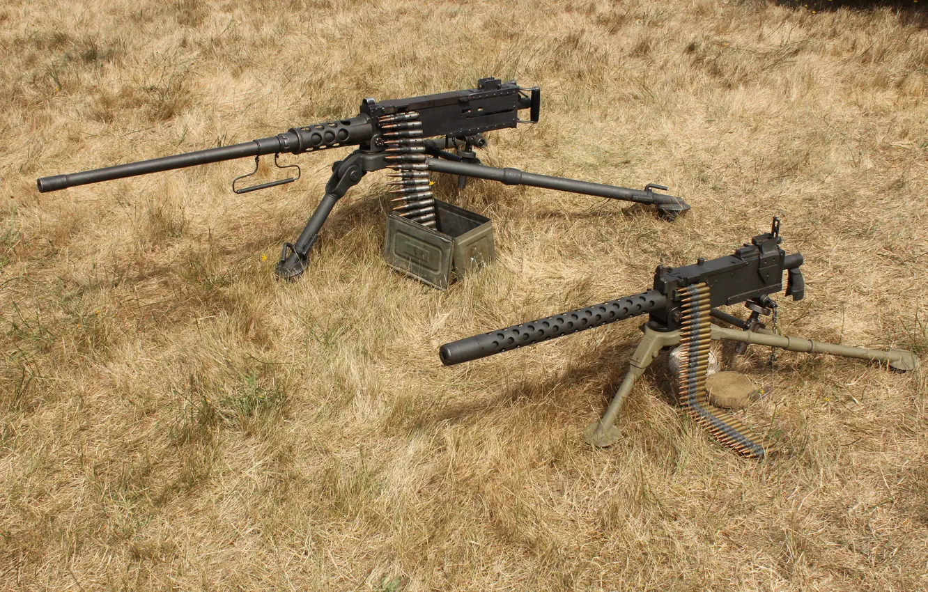 Фото обои трава, оружие, пулемёты, Браунинг M2, «Браунинг», M1919