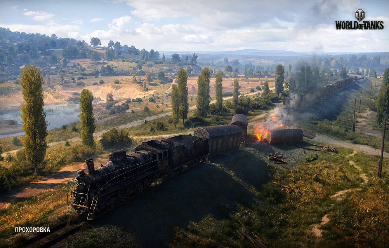 Фото обои карта, World of Tanks, Прохоровка