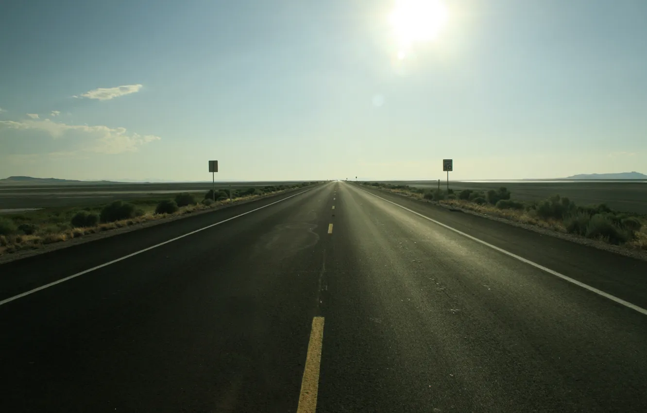 Фото обои дорога, горизонт, америка