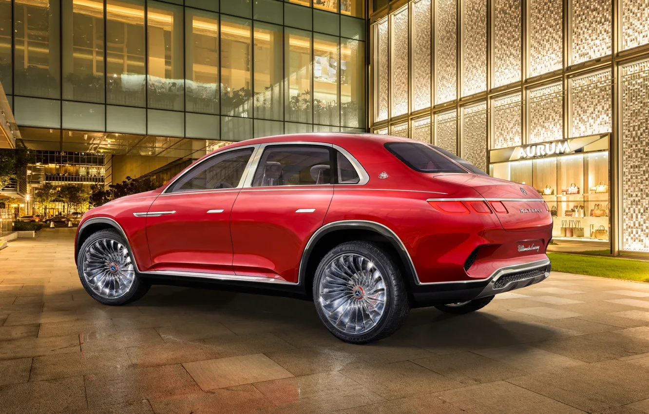 Фото обои Mercedes-Benz, Vision, Maybach, вид сзади, 2018, Mercedes-Maybach, электрокроссовер, Ultimate Luxury