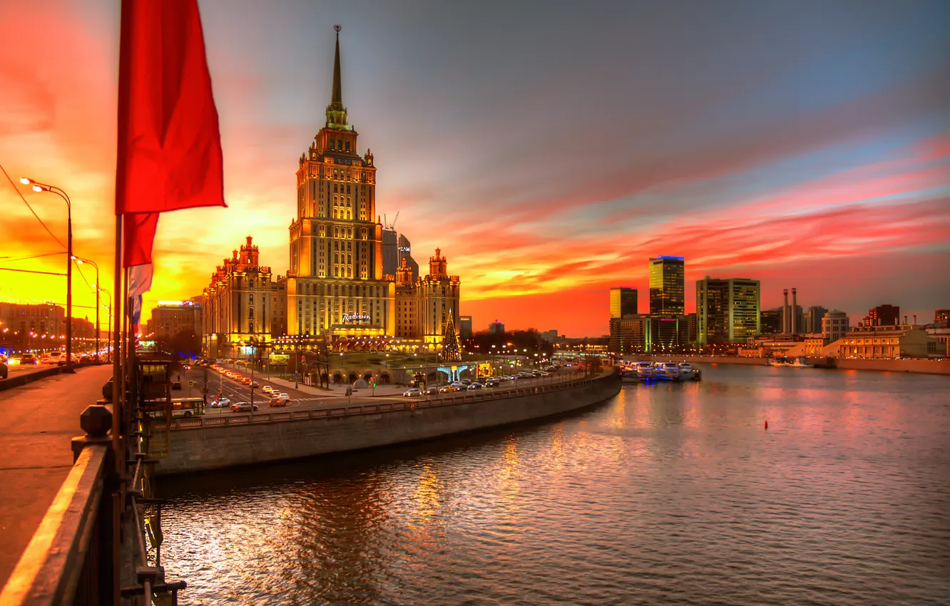 Фото обои закат, Москва, 2015