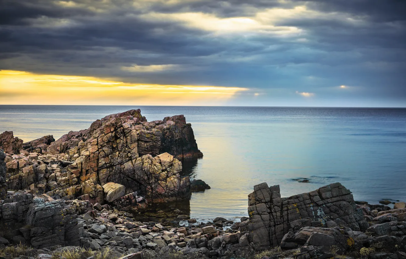 Фото обои море, камни, скалы, берег, побережье