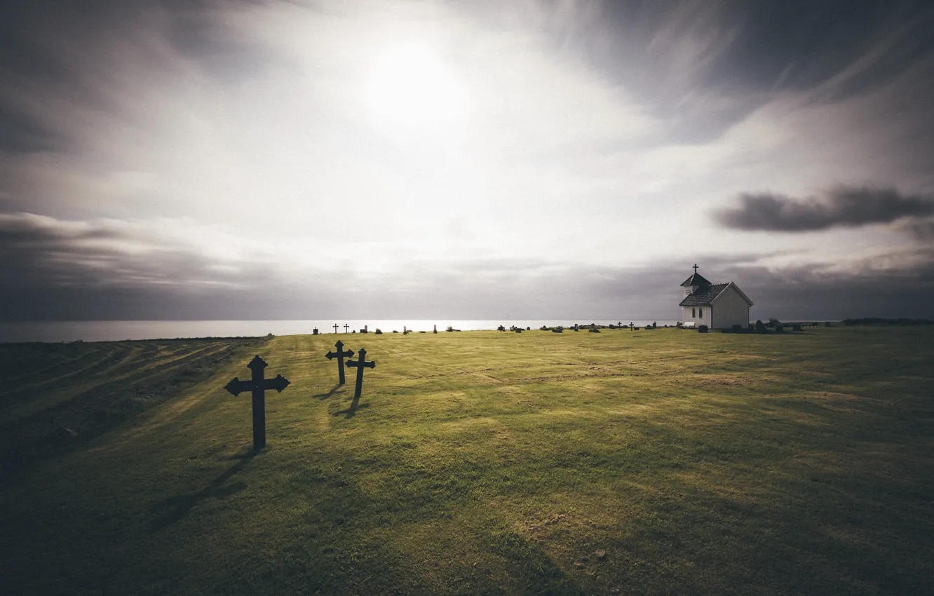 Фото обои Norway, Rogaland, Until the darkness killed the light, Varhaug old cemetery, Brattland